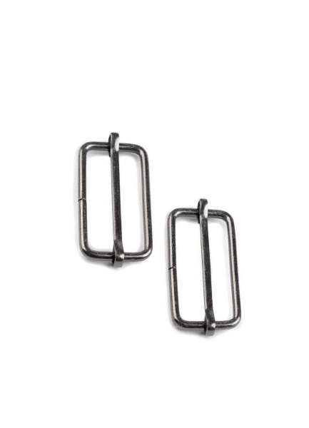 Gurtversteller - Metall - für 30 mm Gurtband - Nickel - schwarz